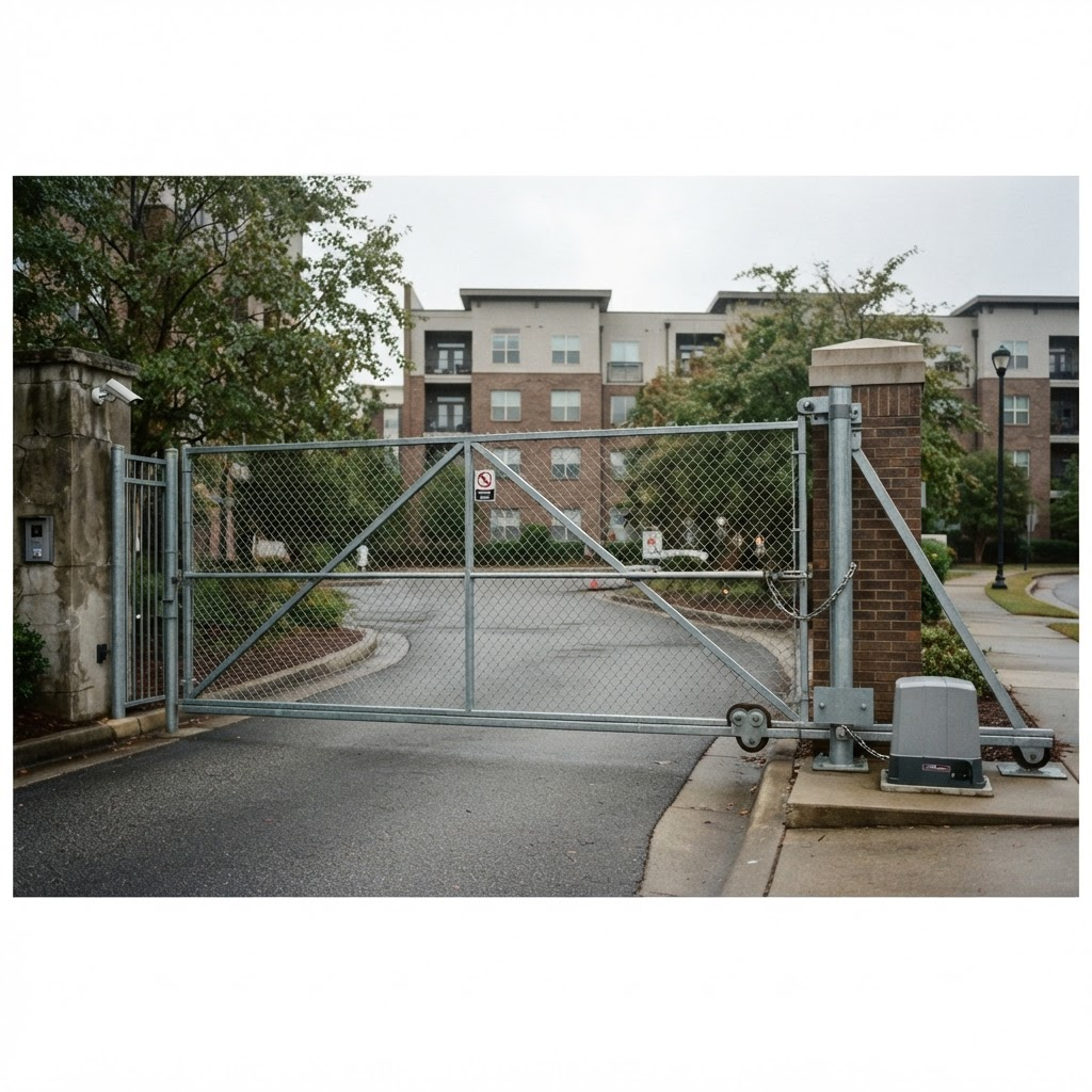 Commercial cantilever sliding security gate